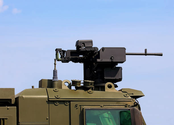 istock Built-in machine gun on board the vehicle 843873528