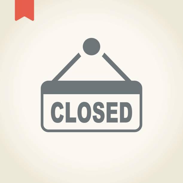 закрытый значок знака магазина - closed sign stock illustrations