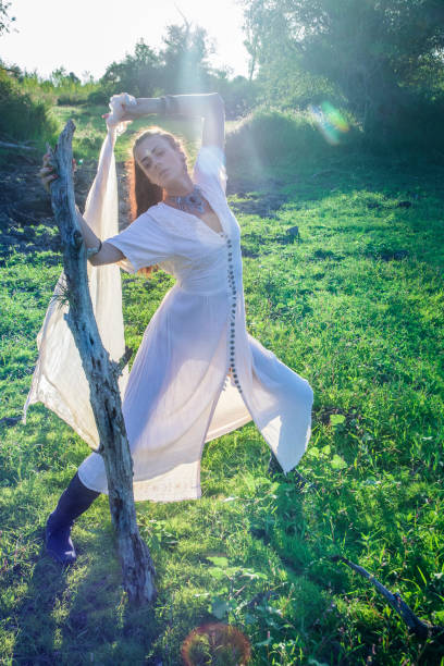 istock Shaman woman in the forest dancing 843896432