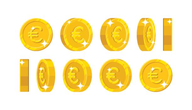 ゴールド ユーロ ビュー漫画スタイルの分離 - european community backgrounds european union currency wealth点のイラスト素材／クリップアート素材／マンガ素材／アイコン素材