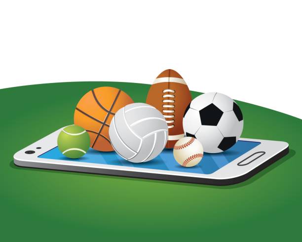 online sport with sport balls online sport with sport balls illustration design online baseball free betting stock illustrations
