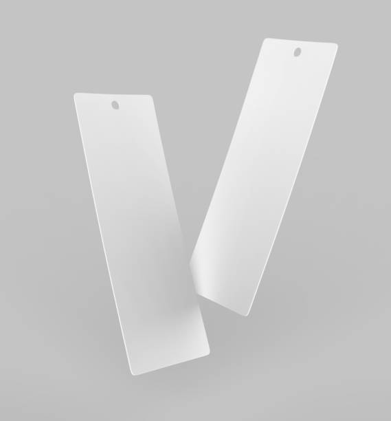 White blank tag or label and bookmark or bookmarker for template design and mock up. 3d render illustration.