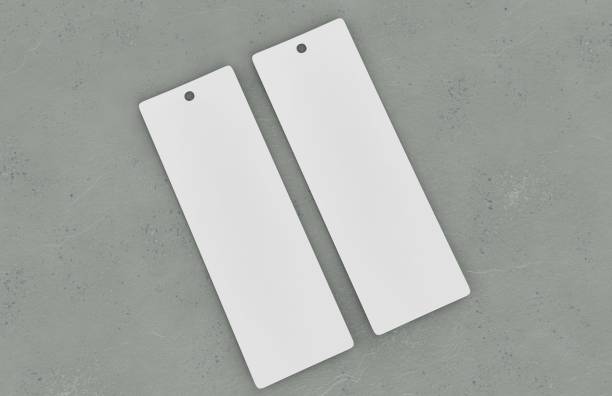 istock White blank tag or label and bookmark or bookmarker for template design and mock up. 3d render illustration. 843918062