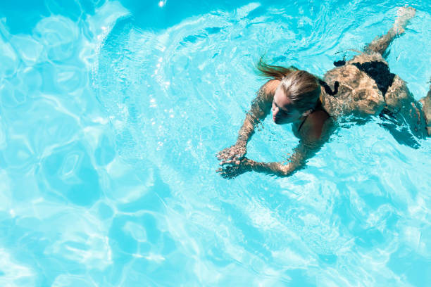 istock Fit woman swimming in the pool 843925126