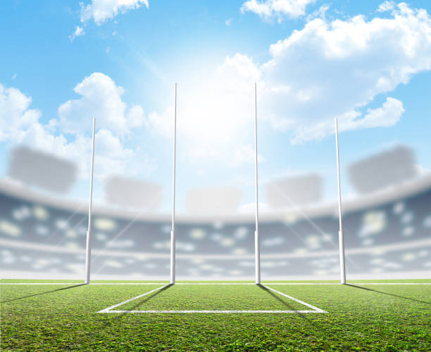 istock Sports Stadium And Goal Posts 843925168