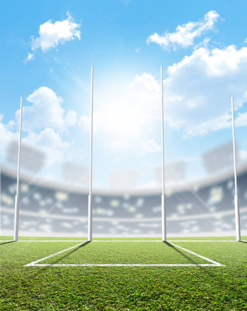istock Sports Stadium And Goal Posts 843927400