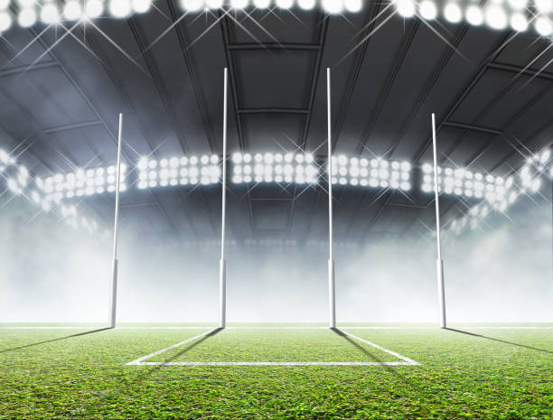 istock Sports Stadium And Goal Posts 843927498