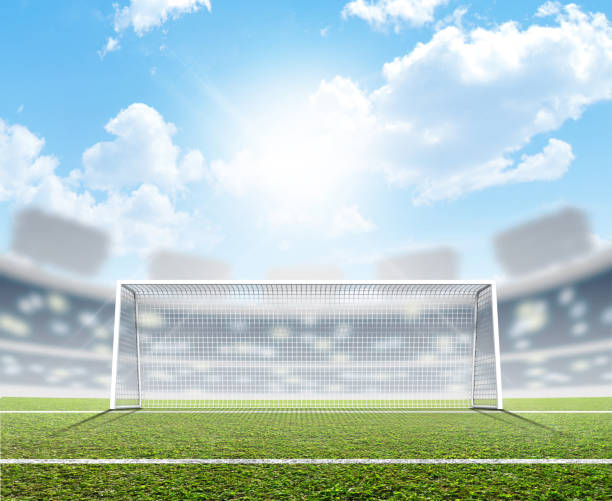 istock Sports Stadium And Soccer Goals 843927740