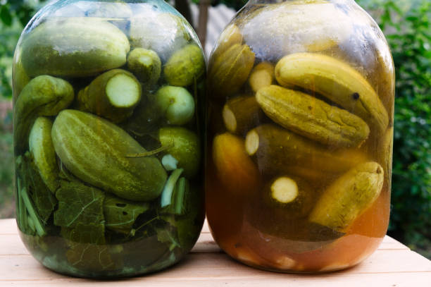 istock Homemade Canned Cucumbers in a glass jar 843942068