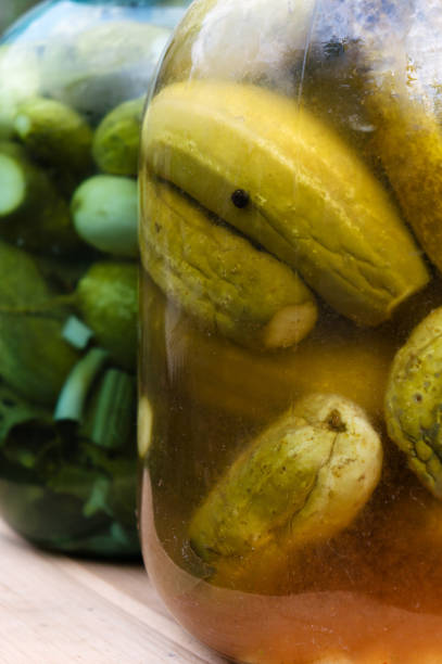 istock Homemade Canned Cucumbers in a glass jar 843942070