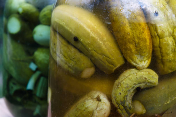 istock Homemade Canned Cucumbers in a glass jar 843942078