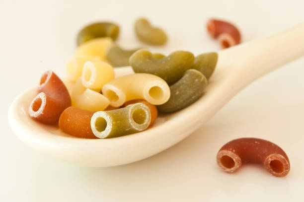 istock colorful pasta in a spoon on white background 843942946
