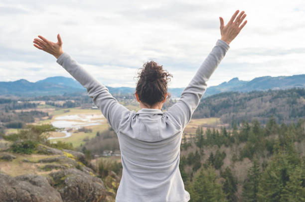 istock Young physically fit woman hiking by herself 843951468