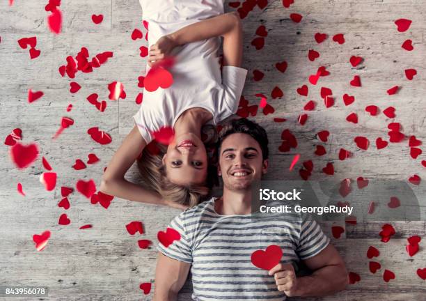 Romantic Young Couple Stock Photo - Download Image Now - Valentine's Day - Holiday, Couple - Relationship, Love - Emotion