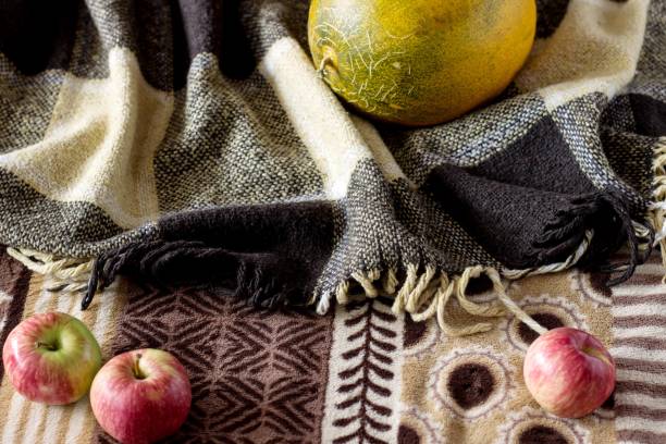 istock Melon and apples on autumn background 843962046