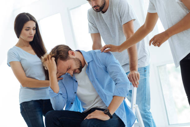 istock Nice depressed man holding his hair 843962522