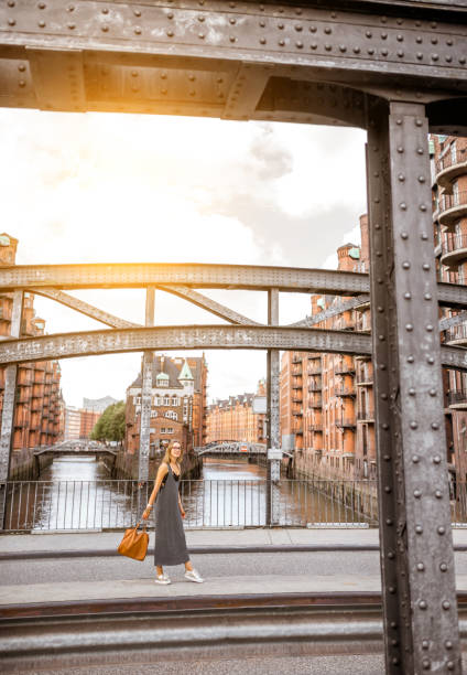 istock Business woman on the iron bridge 843969250