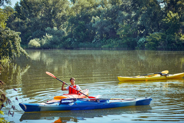 istock A canoe trip on the river in the summer. 843969350