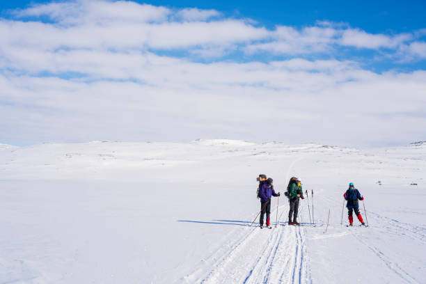 istock Three Back Country skiers resting on Hardangervidda plane in Norwey 843973258