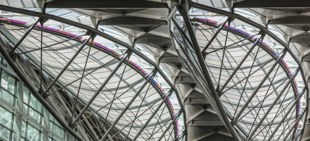 istock Amazing lattice work of airport structure 843986166