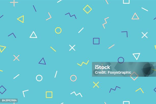 Seamless Graphic Pattern Trendy Style Stock Illustration - Download Image Now - Backgrounds, 1990-1999, Pattern