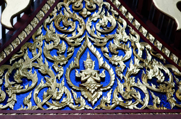 Close up of decoration details from a buddha temple in Bankok