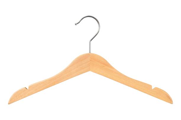 istock Wooden hanger on white 843993268