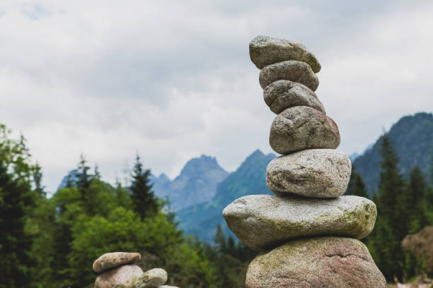 istock Stones balance, inspiring stability concept on rocks in mountains 843997580