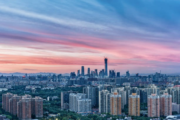istock Sunset under the Beijing CBD is very spectacular 843999886