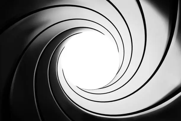 Photo of Gun barrel effect - a classic James Bond 007 theme - 3D rendering