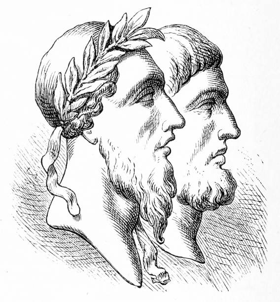 ромулус, ремус - roman mythology stock illustrations