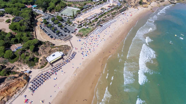 istock Aerial. Beach strip at Olhos de Agua, Albufeira. 844004686