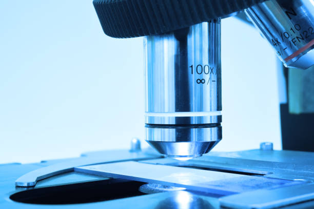 istock close up shot of microscope at the blood laboratory 844026990
