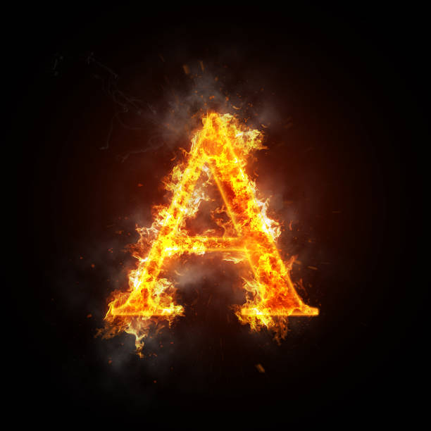 istock Fire letter A of burning flame 844027508