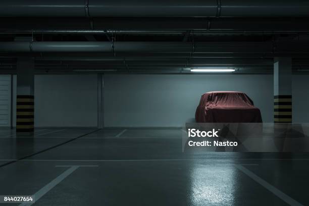 Underground Parking Background Stock Photo - Download Image Now - Car, Parking Lot, Warehouse