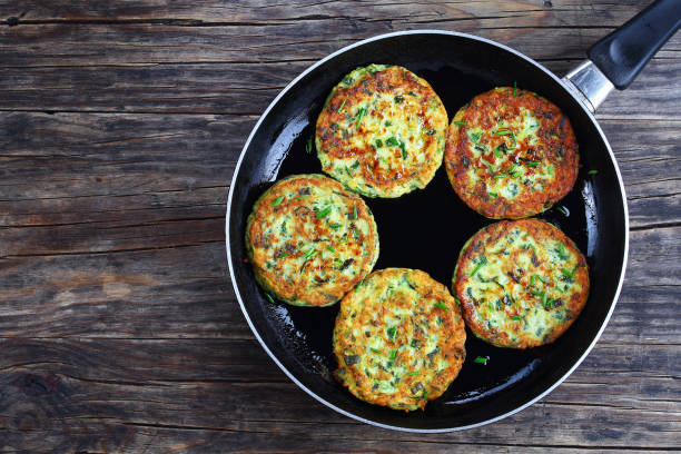 istock zucchini fritters on skillet, top view 844040208