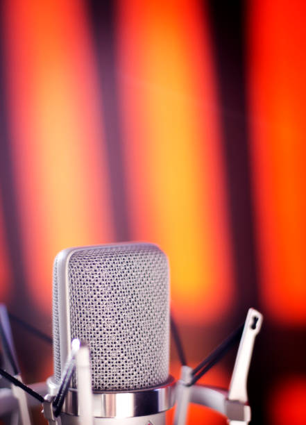 istock Studio vocal large diaphragm condenser voiceover recording microphone with built in antipop 844046664