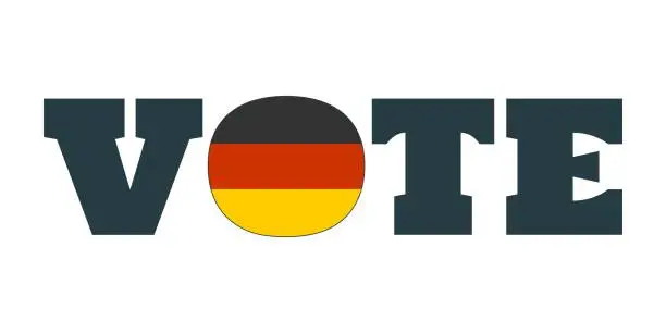 Vector illustration of Vote word with Germany flag