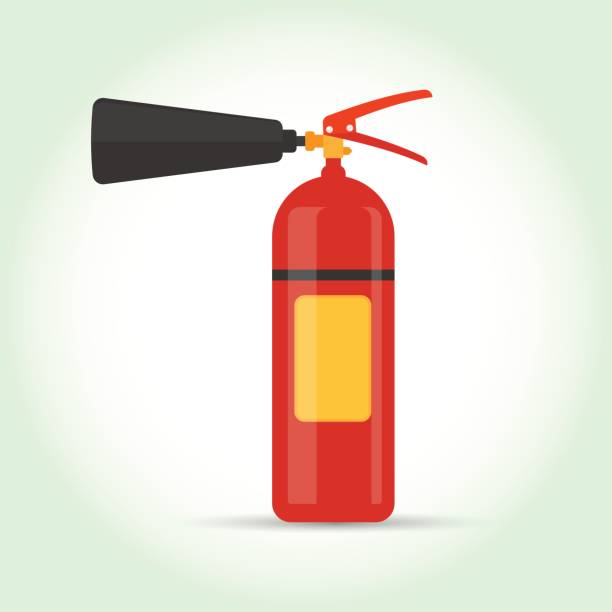 ilustrações de stock, clip art, desenhos animados e ícones de extinguisher flat icon - hose clip