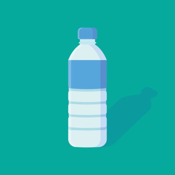 бутылка воды плоская икона. - bottle stock illustrations