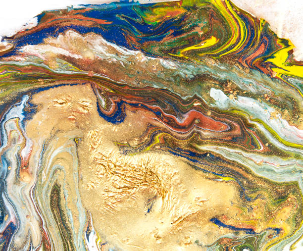 istock Marbled abstract background. Liquid marble pattern. Colorful marble backdrop. Golden glitter texture. 844077558