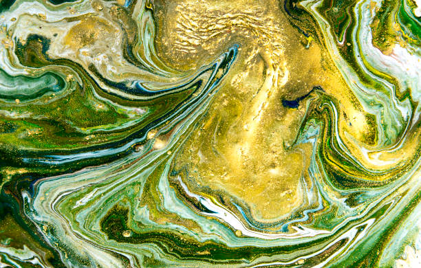 istock Marbled abstract background. Liquid marble pattern. Colorful marble backdrop. Golden glitter texture. 844077706