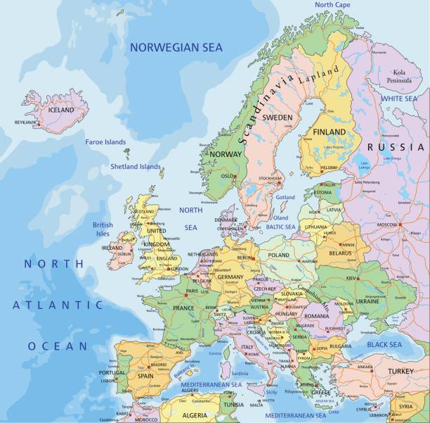 istock Europe - Highly detailed editable political map with separated layers. 844078118
