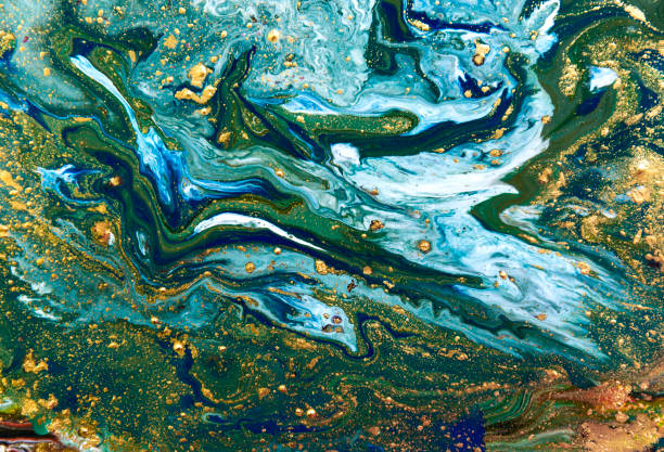 istock Marbled abstract background. Liquid marble pattern. Colorful marble backdrop. Golden glitter texture. 844080314