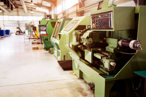 istock Industrial factory with cnc machines 844085582