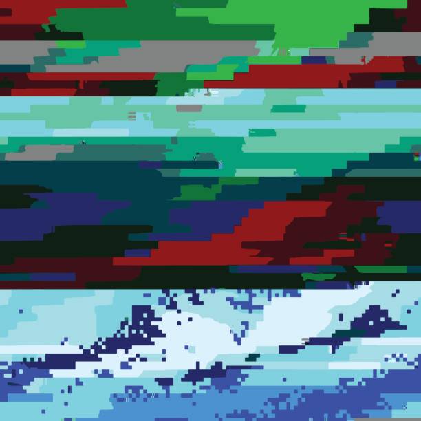 глюк цветной фон - vector frozen pixelated multi colored stock illustrations