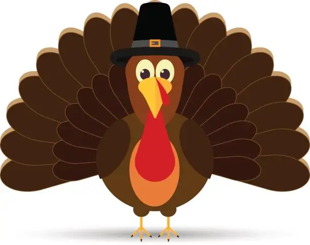 Vector illustration of turkey flat style