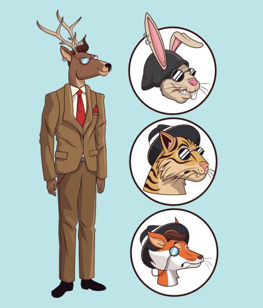 istock fashion hipster style deer set animals 844095214