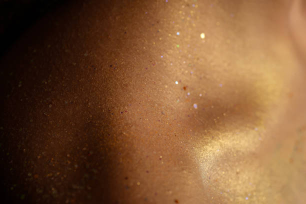 istock Skin with golden makeup. 844095236