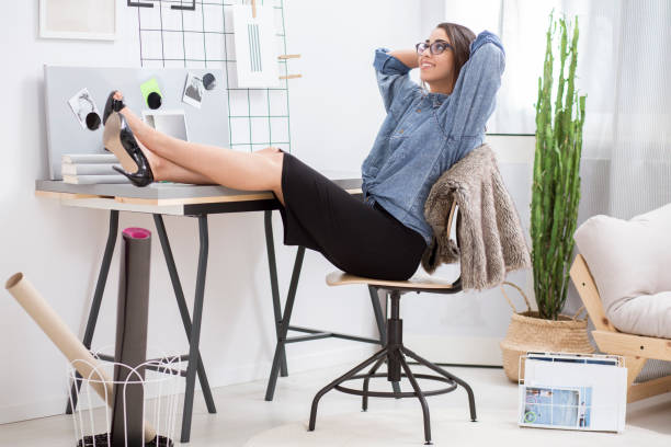 istock Entrepreneur woman resting in office 844103268
